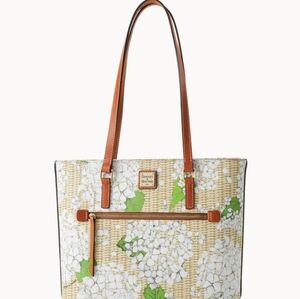 Dooney & Bourke White Floral Tote with Tan Straps